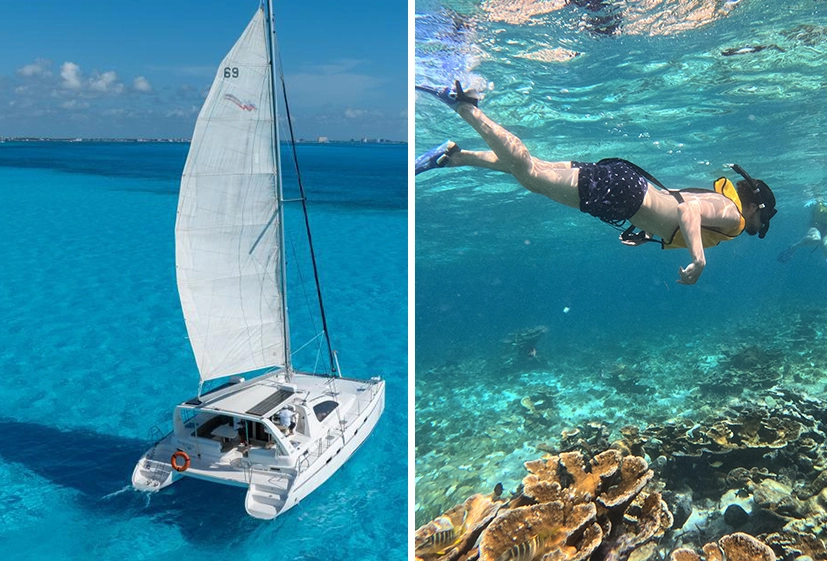 Catamaran Oceanix Isla Mujeres + Snorkeling in Cancun