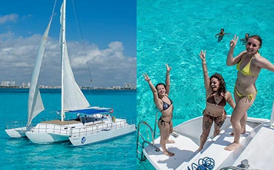 Luxury Catamaran Tour: Reef Snorkeling & Isla Mujeres Exclusive Visit