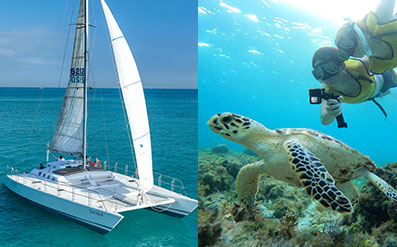 Catamaran oceanix Isla Mujeres + Snorkeling in Cancun 