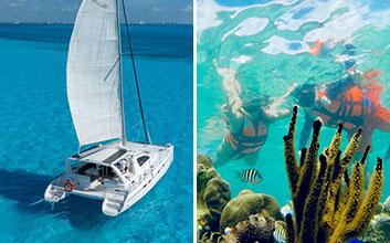 Catamaran oceanix Isla Mujeres + Snorkeling in Cancun 