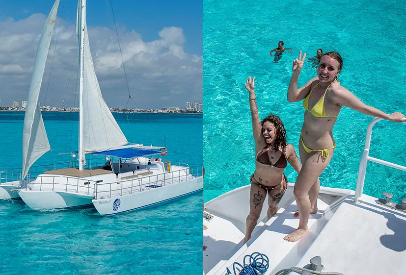 Luxury Catamaran Tour Reef Snorkeling and Exclusive Visit to Isla Mujeres