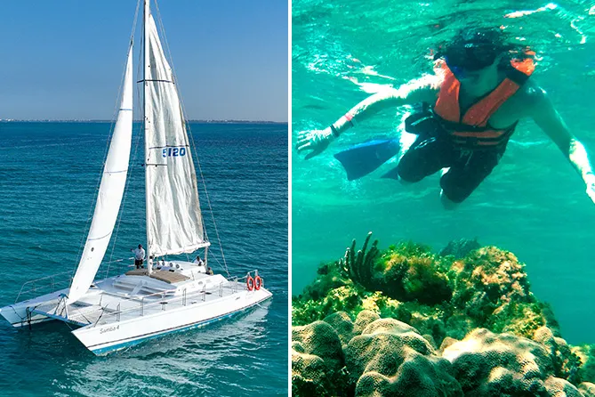 Luxury Catamaran Tour Reef Snorkeling and Exclusive Visit to Isla Mujeres